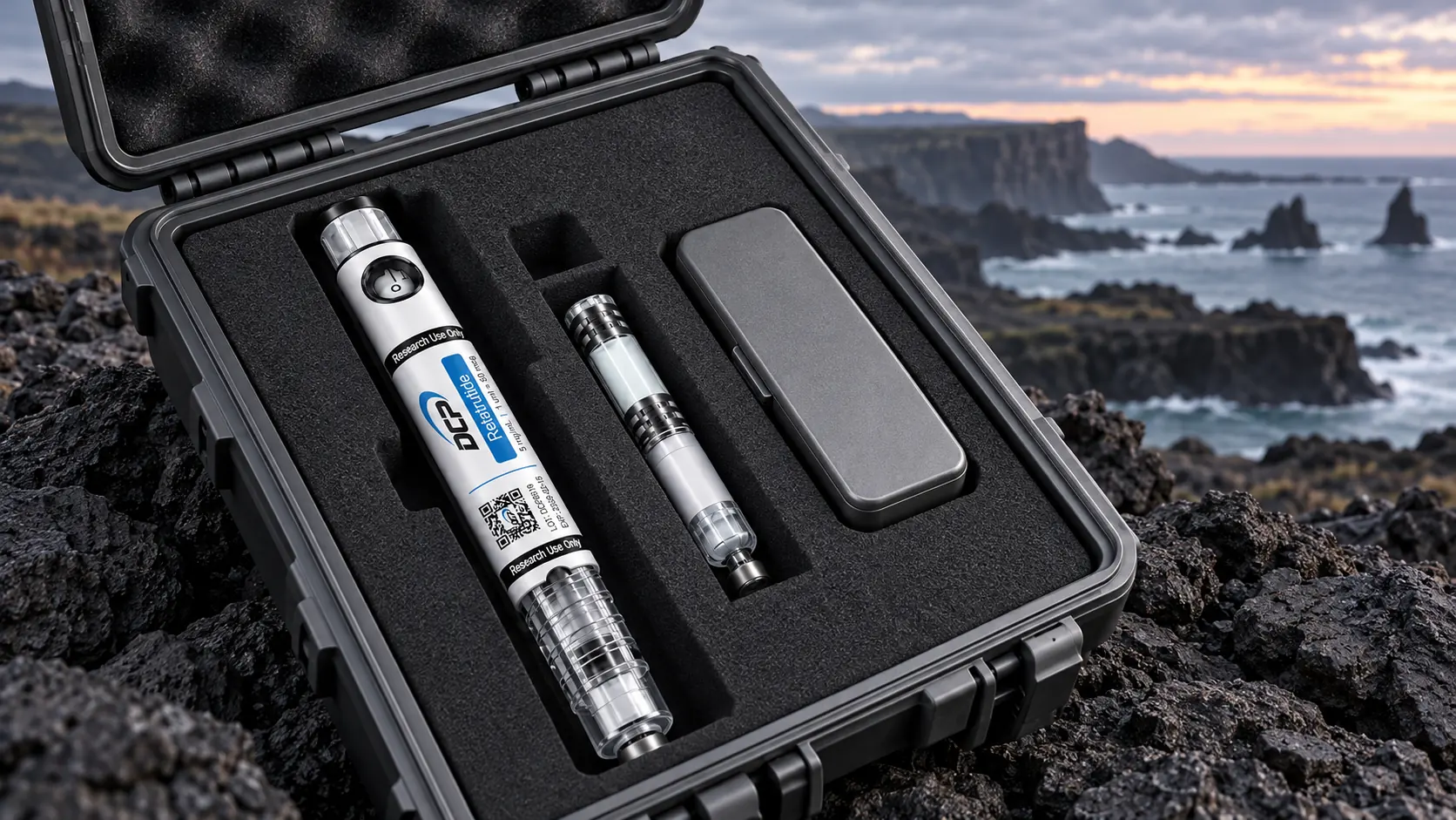 Dual Chamber Peptides — Φανταστική εκδοτική σκηνή· όχι οδηγία αποθήκευσης σε εξωτερικό χώρο ή επικυρωμένο σύστημα αποστολής.
